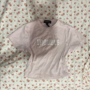 Gray Fitted Crop T-Shirt with Short Sleeves